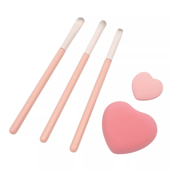 Makiažo šepetėlių ir kempinėlių rinkinys