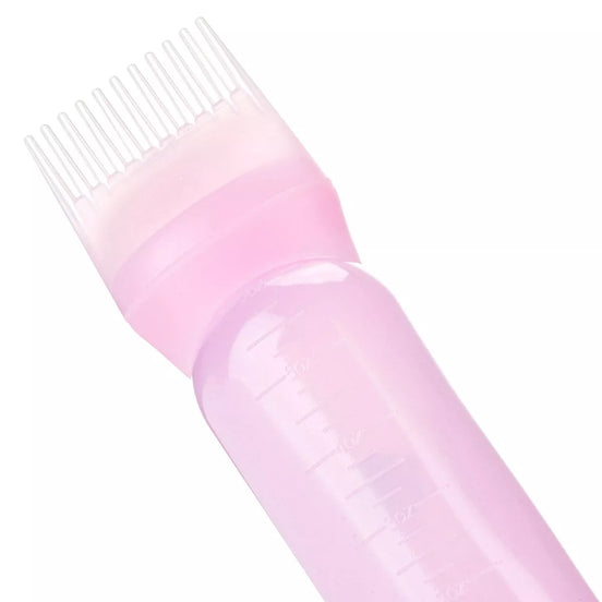 Buteliukas su šukomis plaukų dažams