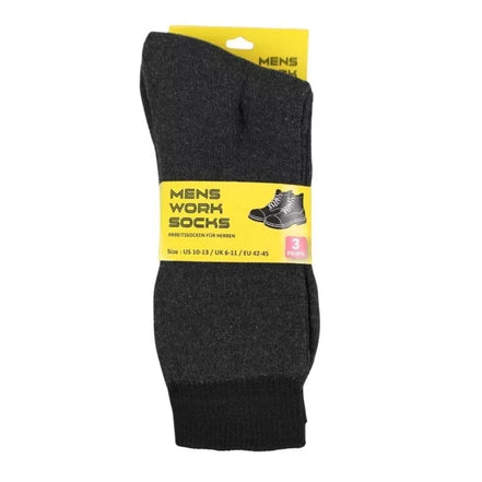 Darbo kojinės vyrams, 3 poros (EU 42–45, juodos)