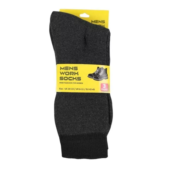 Darbo kojinės vyrams, 3 poros (EU 42–45, juodos)