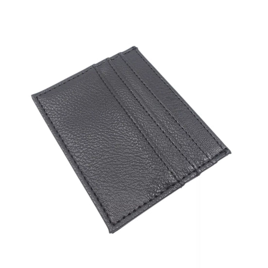 Juodos spalvos minimalistinis kortelių dėklas