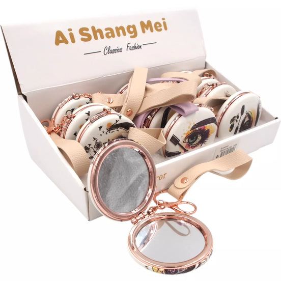 Kosmetinis veidrodėlis su dirželiu