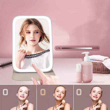 Sulankstomas kosmetinis veidrodis su LED apšvietimu
