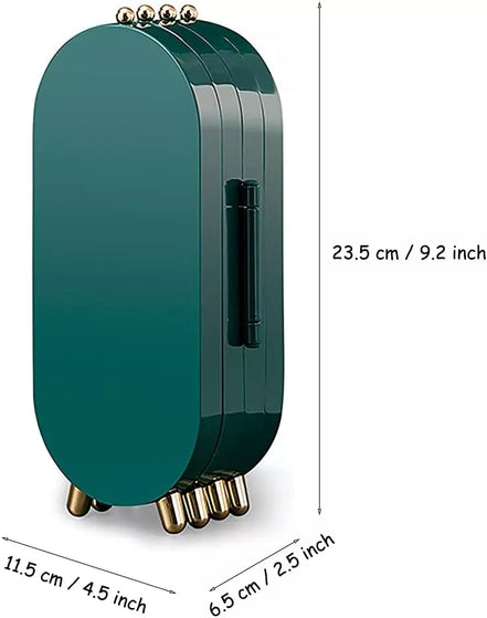 Papuošalų dėžutė su veidrodžiu žalia