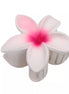 Plaukų segtukas su balta plumerija ir rožiniu centru