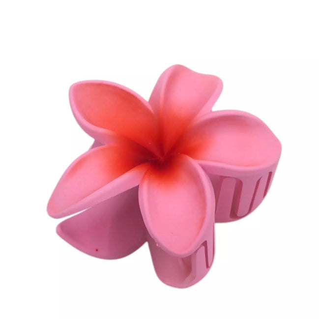 Plaukų segtukas su rožinės plumerijos žiedu
