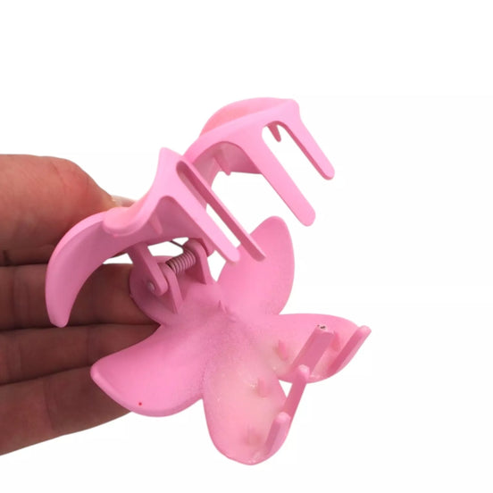 Plaukų segtukas su rožinės plumerijos žiedu