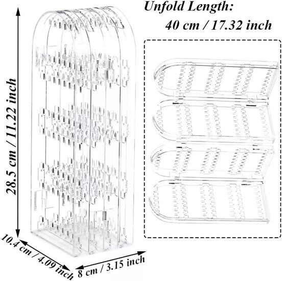 Skaidrus auskarų ir papuošalų stovas, 4 dalių