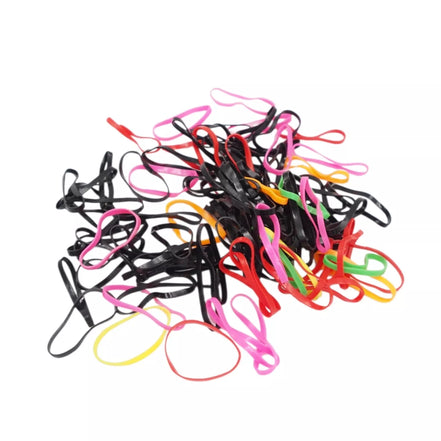 Spalvoti plaukų gumyčių rinkinys maišelyje