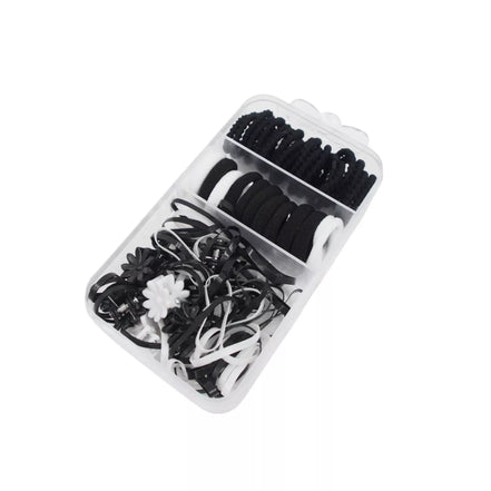 Vaikiškas plaukų aksesuarų rinkinys (juoda/balta spalva)